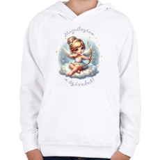 PRINTFASHION Megcéloztam a szívedet! - Gyerek kapucnis pulóver - Fehér