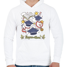 PRINTFASHION Megcsináltam - Férfi kapucnis pulóver - Fehér férfi pulóver, kardigán