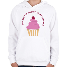 PRINTFASHION Meggyes muffin - Gyerek kapucnis pulóver - Fehér