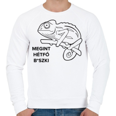 PRINTFASHION Megint hétfő - Férfi pulóver - Fehér