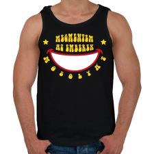 PRINTFASHION Megmentem a mosolyt - Férfi atléta - Fekete atléta, trikó