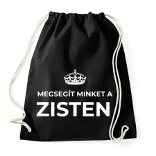 PRINTFASHION MEGSEGÍT MINKET A ZISTEN - Sportzsák, Tornazsák - Fekete tornazsák