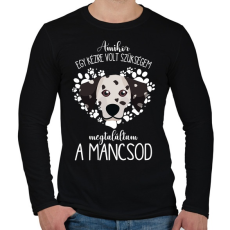 PRINTFASHION Megtaláltam a mancsod - Dalmata - Férfi hosszú ujjú póló - Fekete
