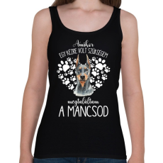 PRINTFASHION Megtaláltam a mancsod - Dobermann - Női atléta - Fekete