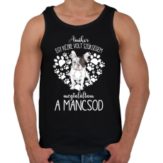PRINTFASHION Megtaláltam a mancsod - Francia Bulldog - Férfi atléta - Fekete