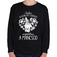 PRINTFASHION Megtaláltam a mancsod - Francia Bulldog - Gyerek pulóver - Fekete gyerek pulóver, kardigán