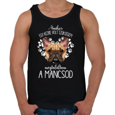 PRINTFASHION Megtaláltam a mancsod - French Bulldog - Férfi atléta - Fekete