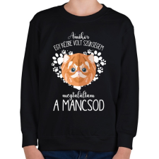 PRINTFASHION Megtaláltam a mancsod - Macska - Gyerek pulóver - Fekete gyerek pulóver, kardigán