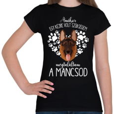 PRINTFASHION Megtaláltam a mancsod - Német juhász - Női póló - Fekete
