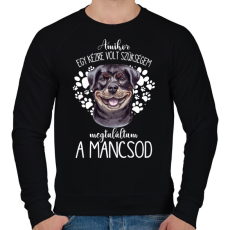 PRINTFASHION Megtaláltam a mancsod - Rottweiler - Férfi pulóver - Fekete