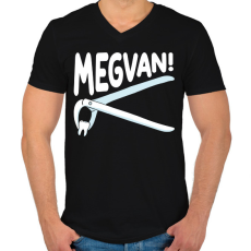 PRINTFASHION Megvan! - Férfi V-nyakú póló - Fekete