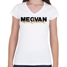 PRINTFASHION Megvan mindenem - páros minta - Női V-nyakú póló - Fehér