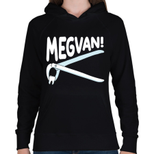PRINTFASHION Megvan! - Női kapucnis pulóver - Fekete női pulóver, kardigán