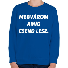 PRINTFASHION Megvárom amíg csend lesz. - Gyerek pulóver - Királykék gyerek pulóver, kardigán