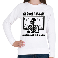 PRINTFASHION Megvárom - Csontváz - Női pulóver - Fehér