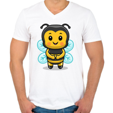 PRINTFASHION Méhecske 3 - Férfi V-nyakú póló - Fehér férfi póló