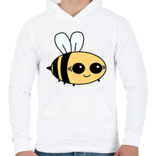 PRINTFASHION Méhecske - Férfi kapucnis pulóver - Fehér férfi pulóver, kardigán