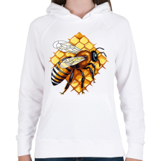 PRINTFASHION Méhecske  - Női kapucnis pulóver - Fehér