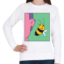 PRINTFASHION Méhecske - Női pulóver - Fehér női pulóver, kardigán