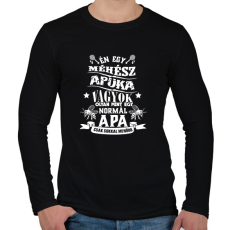 PRINTFASHION Méhész apuka - Férfi hosszú ujjú póló - Fekete