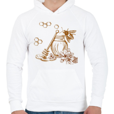PRINTFASHION Méhész  - Férfi kapucnis pulóver - Fehér