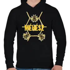 PRINTFASHION Méhész - Férfi kapucnis pulóver - Fekete férfi pulóver, kardigán