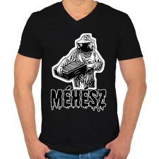 PRINTFASHION méhész - Férfi V-nyakú póló - Fekete férfi póló