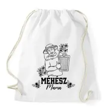 PRINTFASHION Méhész mama - Sportzsák, Tornazsák - Fehér tornazsák
