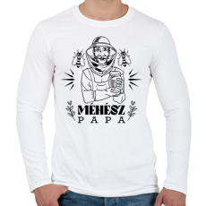 PRINTFASHION Méhész papa - Férfi hosszú ujjú póló - Fehér