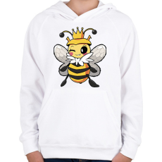 PRINTFASHION Méhkirálynő - Gyerek kapucnis pulóver - Fehér