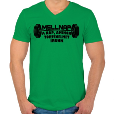 PRINTFASHION Mellnap - Férfi V-nyakú póló - Zöld