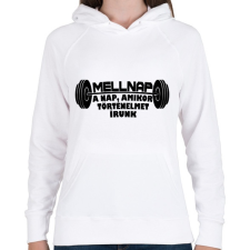 PRINTFASHION Mellnap - Női kapucnis pulóver - Fehér női pulóver, kardigán