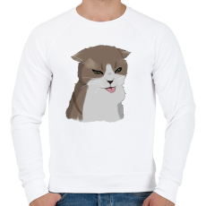 PRINTFASHION Mém cica #1 - Férfi pulóver - Fehér