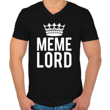 PRINTFASHION Mém király - Meme lord - Férfi V-nyakú póló - Fekete férfi póló
