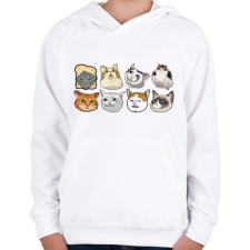 PRINTFASHION meme cats - Gyerek kapucnis pulóver - Fehér gyerek pulóver, kardigán