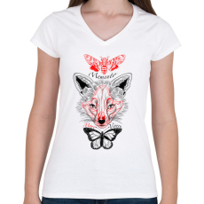 PRINTFASHION Memento - Női V-nyakú póló - Fehér
