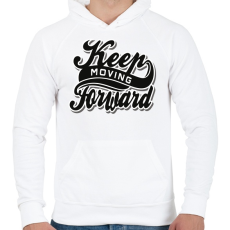 PRINTFASHION Menj előre - Férfi kapucnis pulóver - Fehér