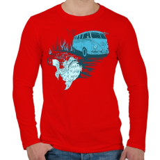 PRINTFASHION Menj horgászni - Férfi hosszú ujjú póló - Piros