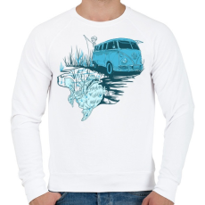 PRINTFASHION Menj horgászni - Férfi pulóver - Fehér