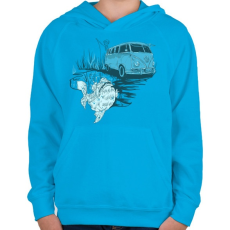 PRINTFASHION Menj horgászni - Gyerek kapucnis pulóver - Azúrkék