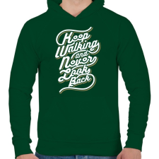 PRINTFASHION Menj tovább - Férfi kapucnis pulóver - Sötétzöld férfi pulóver, kardigán