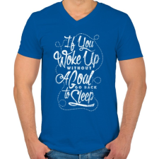 PRINTFASHION Menj vissza aludni! - Férfi V-nyakú póló - Királykék férfi póló