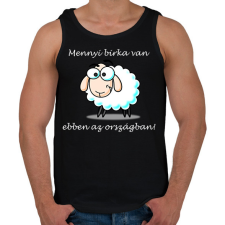 PRINTFASHION Mennyi birka - Férfi atléta - Fekete atléta, trikó