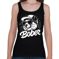 PRINTFASHION Menő Bober - Női atléta - Fekete