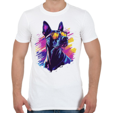 PRINTFASHION Menő Doberman - Férfi póló - Fehér férfi póló