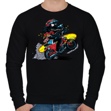 PRINTFASHION Menő farkas - Férfi pulóver - Fekete