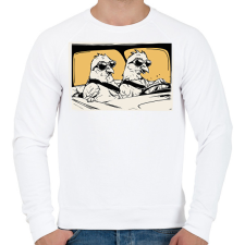 PRINTFASHION Menő galambok - Férfi pulóver - Fehér férfi pulóver, kardigán