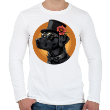 PRINTFASHION Menő Labrador - Férfi hosszú ujjú póló - Fehér férfi póló