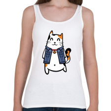 PRINTFASHION Menő macska - Női atléta - Fehér női trikó