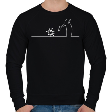 PRINTFASHION Menő Manó és a koronavírus / fehér minta - Férfi pulóver - Fekete